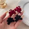 2UNITS Velvet Ribbon Clips - Holiday Hair Clamps for Ladies, Graceful Princess Snap Clips, Charming Simple Hair Adornments Set