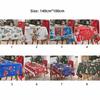 140*100cm Christmas Table Cover Cartoon Pattern Rectangle Christmas Tablecloth Easy Clean Festive Print Vintage Tablecloth Party