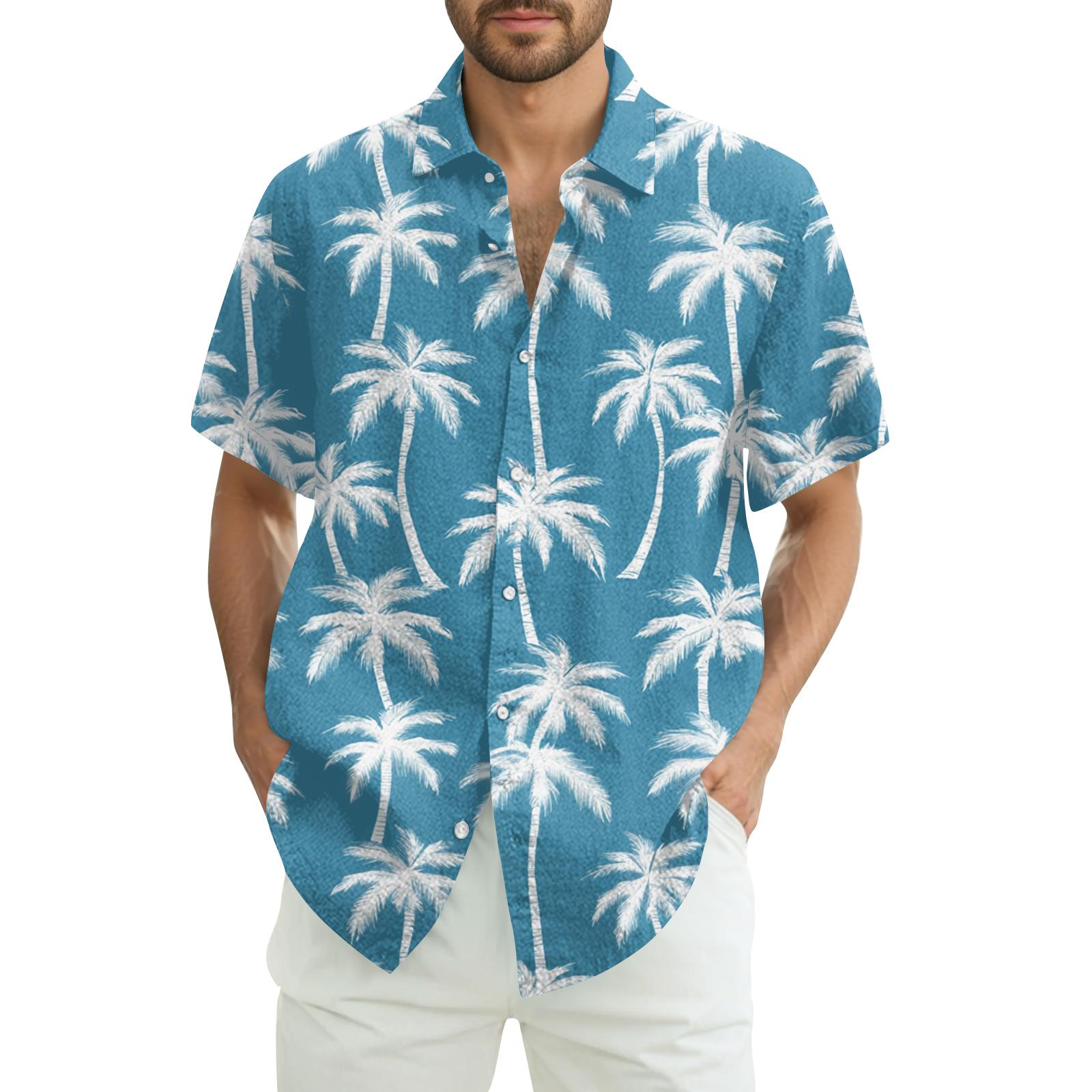 

Мужская повседневная модная рубашка с принтом и коротким рукавом L