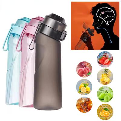 LUSQI 650ml Air Flavored Water Bottle With 7pc Random Flavor Pods Sports Straw Cup Tritan For Outdoor Sports Fitness BPA Free