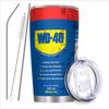 20oz Edelstahl Isolierter Becher WD40 Motorölfilter Aufdruck Doppelwandig mit Strohhalm und Deckel hält Kaltes Heißes Getränk Autobecher
