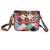 Colorful Floral Plaid Leather Crossbody Bag for Women