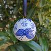 Blauer und weißer Jingdezhen Keramikkugel-Anhänger - Auto- und Weihnachtsdekoration.