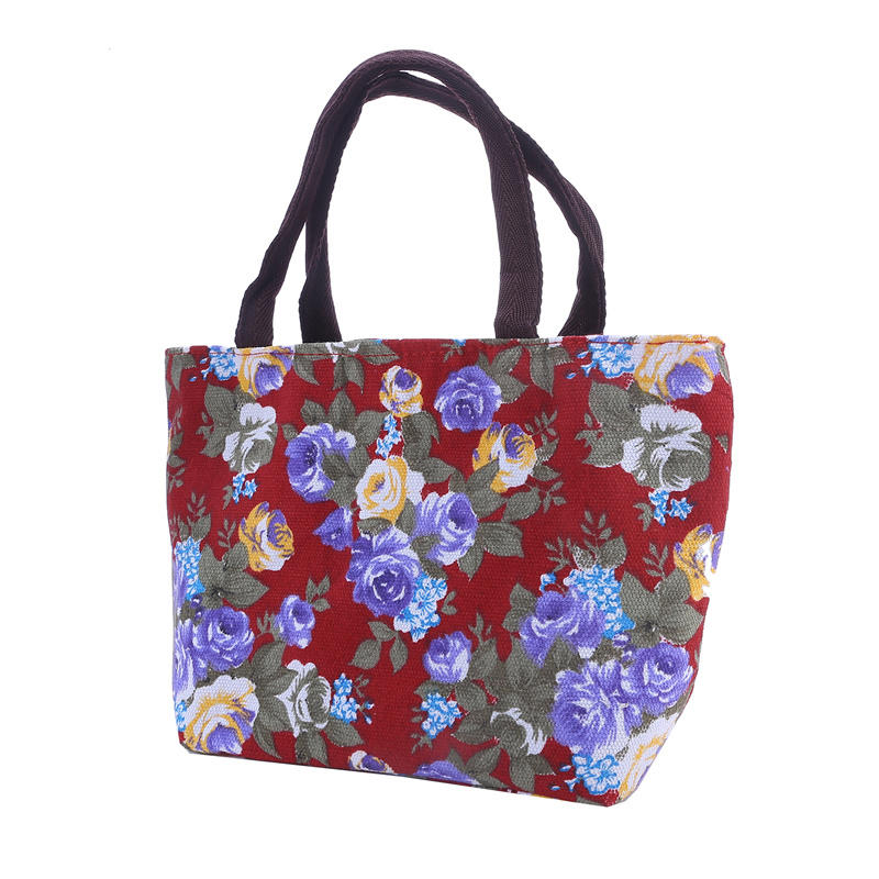 Vintage Printed Tote Bag for Women Fashion Large Capacity Shopping Shoulder Handbag