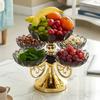 Elegant Rotating Snack Serving Tray Flower Shaped Fruit Plate Stand  Home Decor