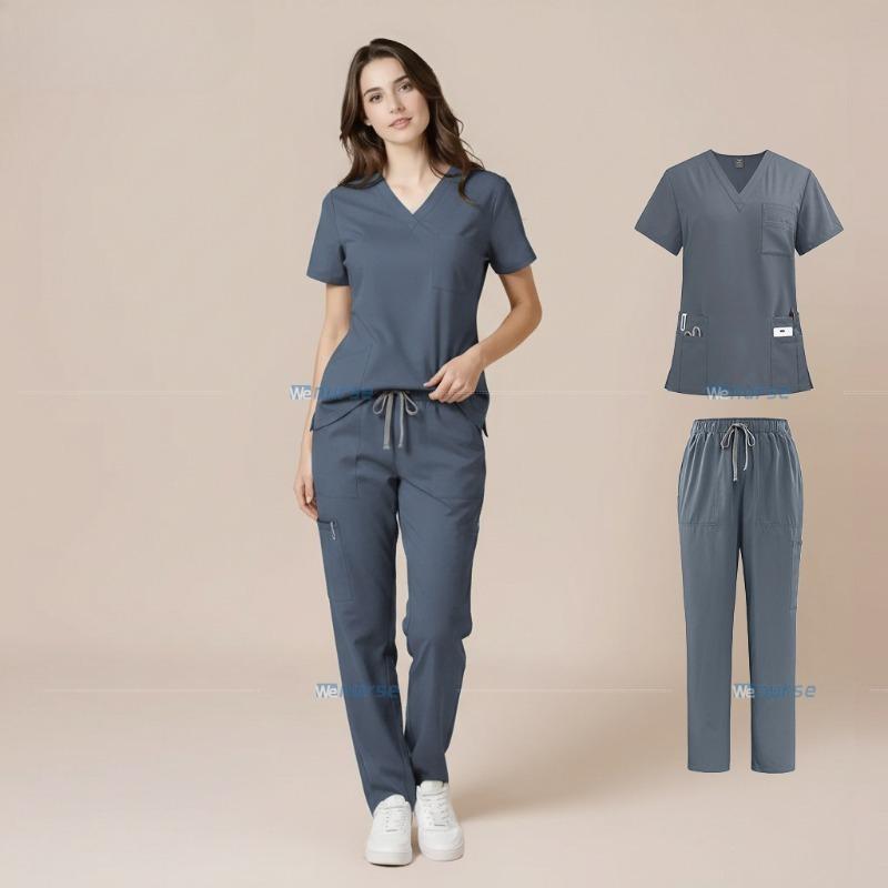 Stretch Hand-washing Clothes, Short-sleeved Surgical Gowns, Nurses, Doctors, Overalls, Pet Hospital, Short-sleeved Suits
