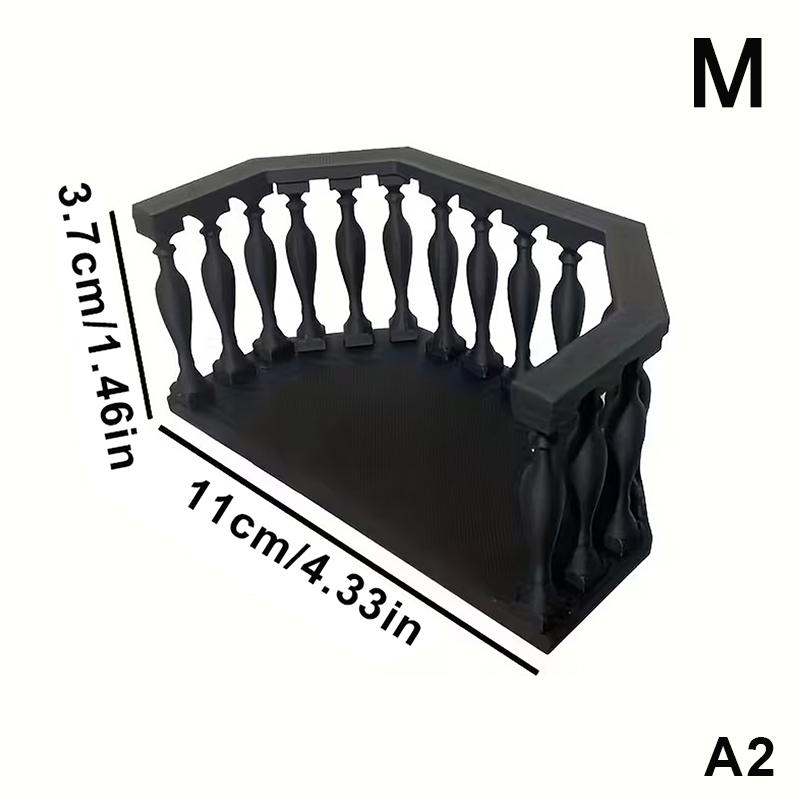 M-Miniature Dollhouse Balcony With Railing European Balcony Suitable For Collectors, Miniature Scenes, DIY Dollhouse Accessories
