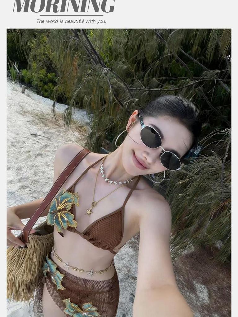 Women's Korean One-Shoulder Halter Backless High-Waisted Tummy-Control One-Piece Swimsuit