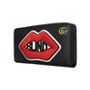 Gucci GG Red Lip Letter Embroidery Zipper Long Square Leather Card Holder Wallet Women Wallet Black 474584-CAOIX-8381