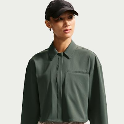 Nike 24.7 Shirts Women s Green Lapel XS