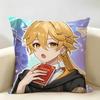 Aether Genshin Game Cushion Cover Natural Linen Organic Fabric DoubleSided Printing Room Sofa Decor Pillow Case