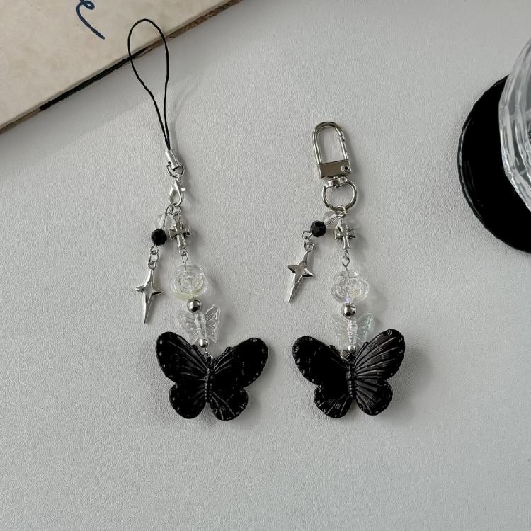 Beautiful Butterfly Phone Ornament Keychain Colorful Butterfly Pendant Phone Chain Accessory Pendant for Keys Backpacks