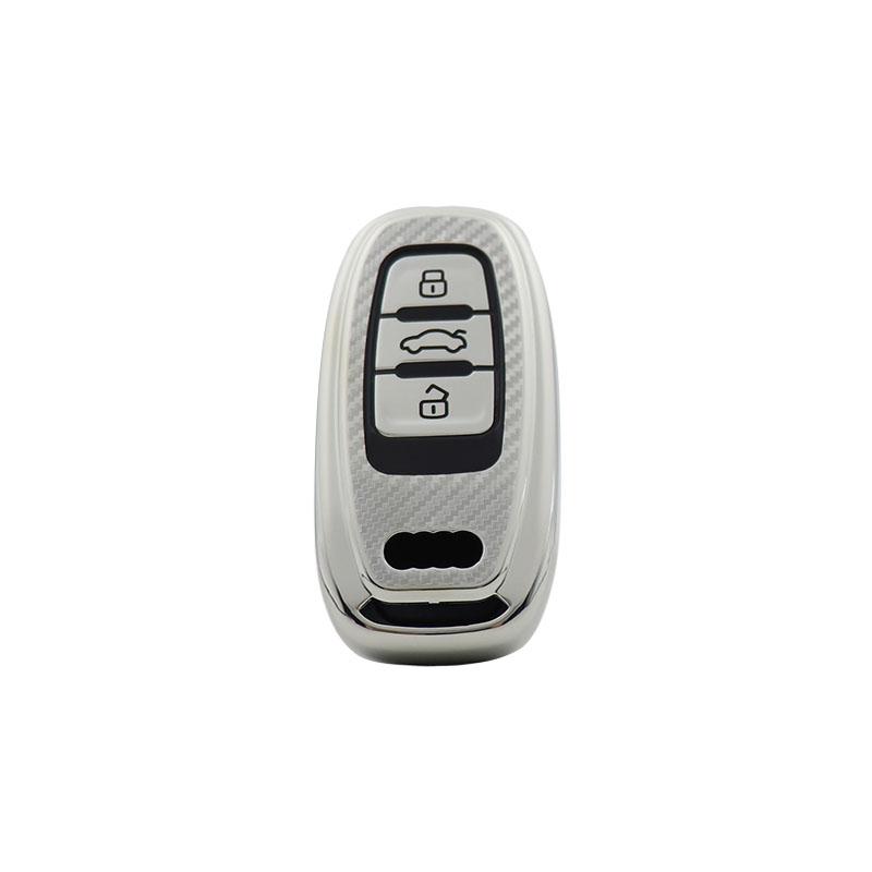 TPU Carbon Fiber Car Remote Key Cover Case Shell Key Fob for A1 A3 A4 A5 A6 A7 A8 Quattro Q3 Q5 Q7 S4 S5 S6 S7 S8 R8 Protector Holder