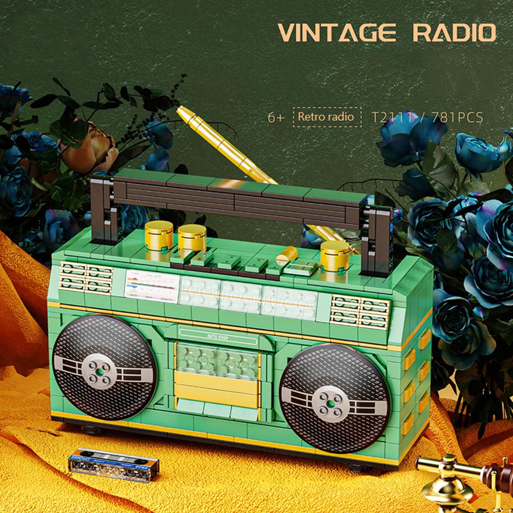 Non-Toxic 781Pcs Vintage Radio Recorder Building Block Toys Sets 3D Puzzle Model Creative Desk Decor For Collectors Christmas Gifts
