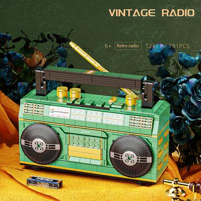 Non-Toxic 781Pcs Vintage Radio Recorder Building Block Toys Sets 3D Puzzle Model Creative Desk Decor For Collectors Christmas Gifts