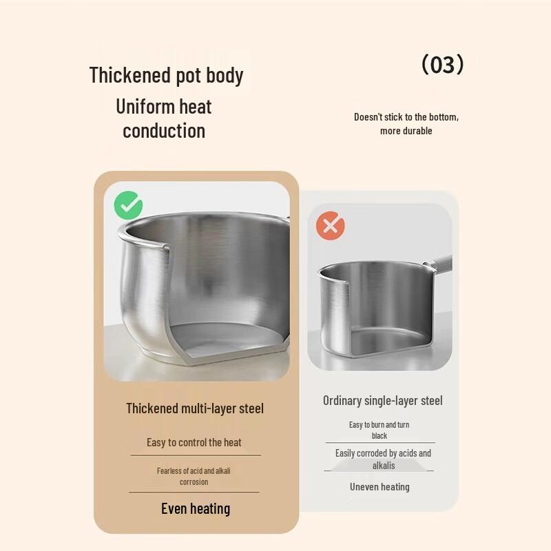 HUIHUADU Pot à Lait pour Bébé en Acier Inoxydable 316L avec Cuiseur Vapeur