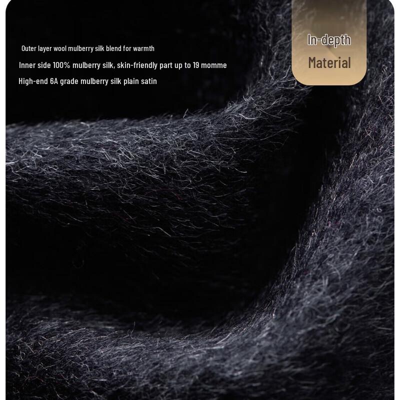 JIUMU Men's Winter Wool & Silk Blend Warm Face Mask