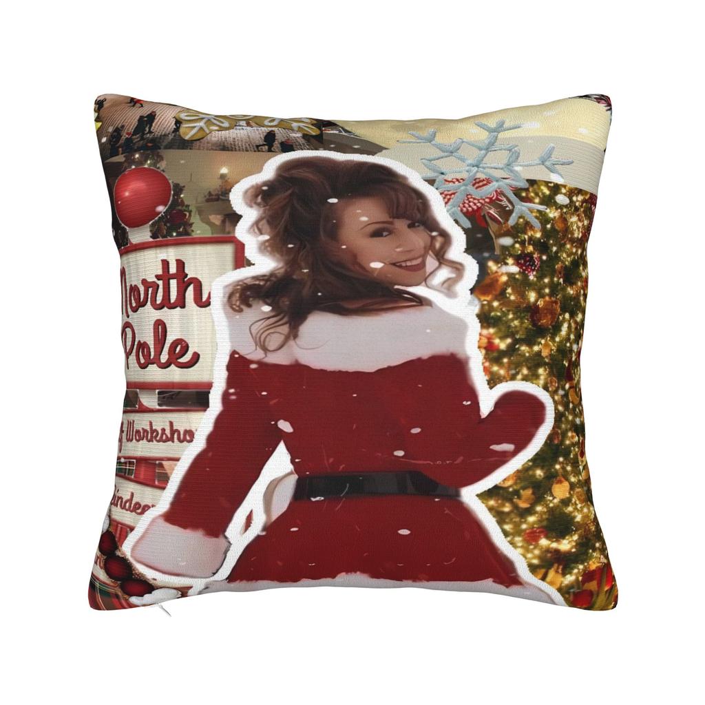 Mariahs Careys Christmas Pillow Case  Retro Trendy Pillow Cover Soft Pillowcases For Sofa Home Decor