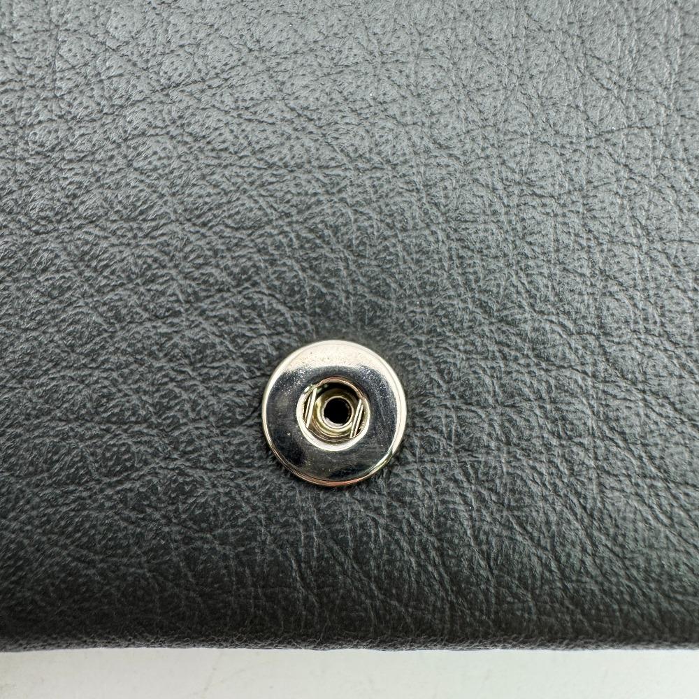 BALENCIAGA 551921 Compact wallet leather Every day Tri-fold wallet Dark gray leather Used