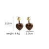 Stylish Heart-shaped Earrings for Daily Wear, Metal Bead Vintage Heart Earrings for Women