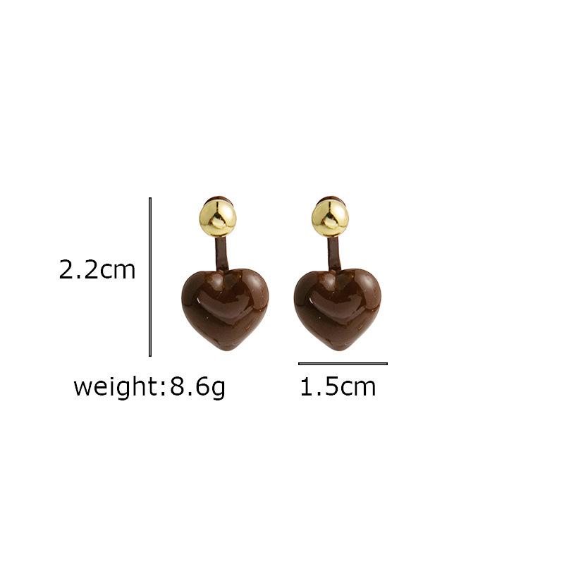 Stylish Heart-shaped Earrings for Daily Wear, Metal Bead Vintage Heart Earrings for Women