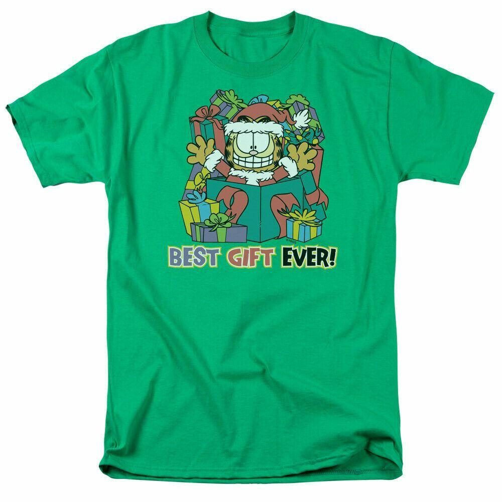26 Garfield Best Gift Ever T Shirt Mens Licensed Christmas Comics Tee Kelly Green Unisex T-Shirt M