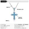 European and American Style Personalized Colorful Zircon Cross Necklace for Men Hip Hop Full Diamond Zircon Pendant Necklace Jewelry for Women