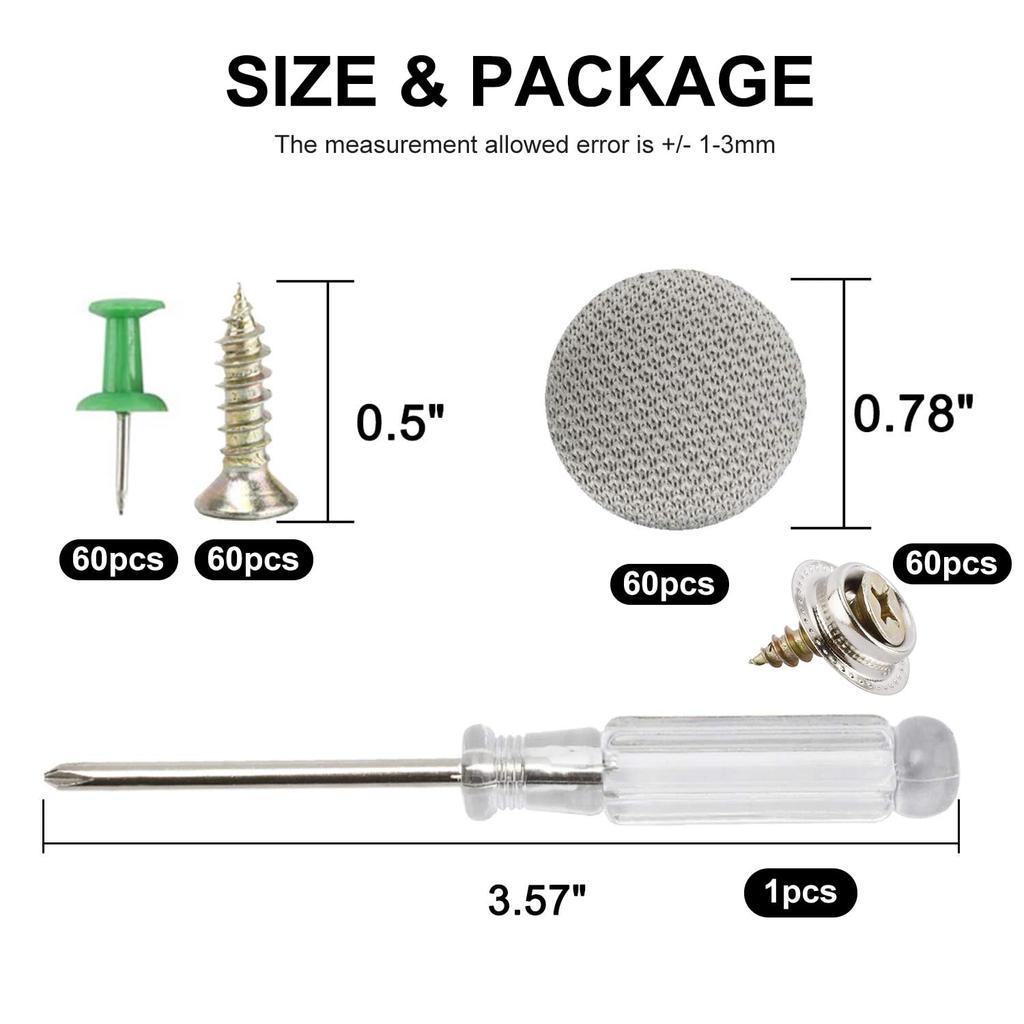 HighFree 60 Set Of Automotive Car Roof Headliner Repair Button P Kit, Universal Auto Roof Snap Rivets Retainer For Car Roof Fixed, With Tallation