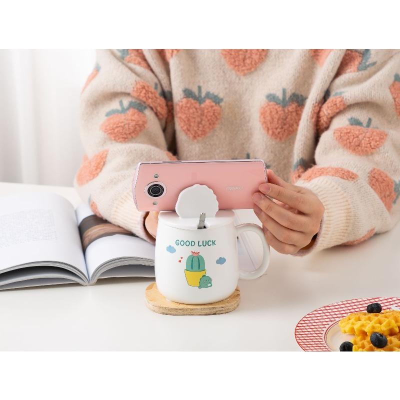 Creative Cartoon Dinosaur Mug with Lid Spoon Three Dimensional Cover Student Couple Office Home Ceramic Mug Souvenir