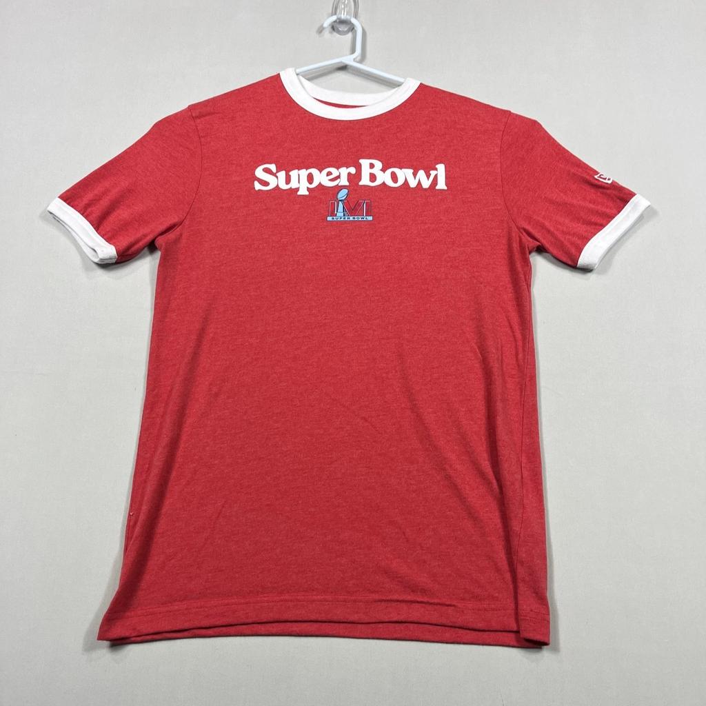 Super Bowl LVI Ringer T Shirt NFL Lightweight New Era Casual Mens Medium M Slim