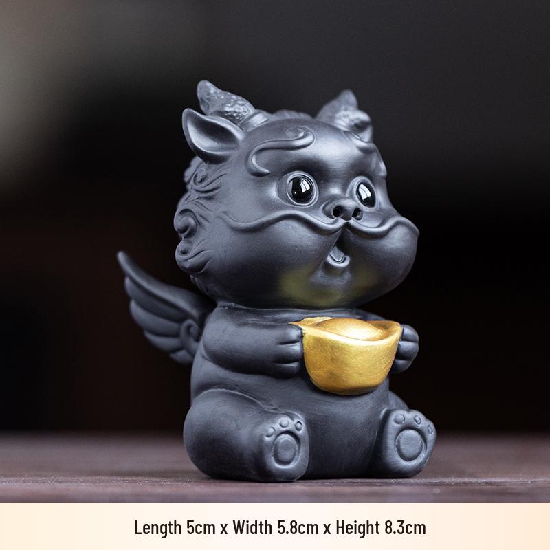 Purple Clay Pixiu Tea Pet Ornament - Creative Tea Set Accessory and Tray Decoration
