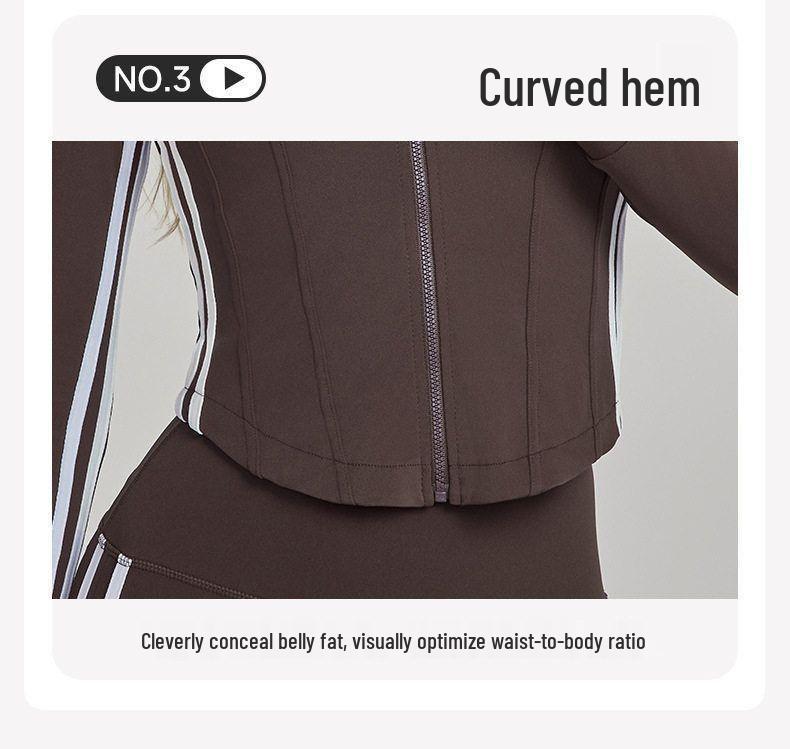 Damen Schlank geschnittene Sportjacke mit Reißverschluss zum Laufen und Yoga