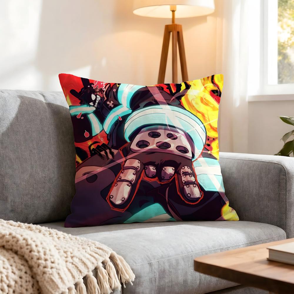 Anime Fire Force Cushion Cover 1Pcs Decorative Covers Soft Cushion Case For Sofa Couch Decor 40X40 45X45 Pillowcases