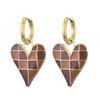 Colorful Love Heart Pendant Gold Color Stainless Steel Earrings For Women Jewelry Vintage Statement Enamel Round Hoop Earrings