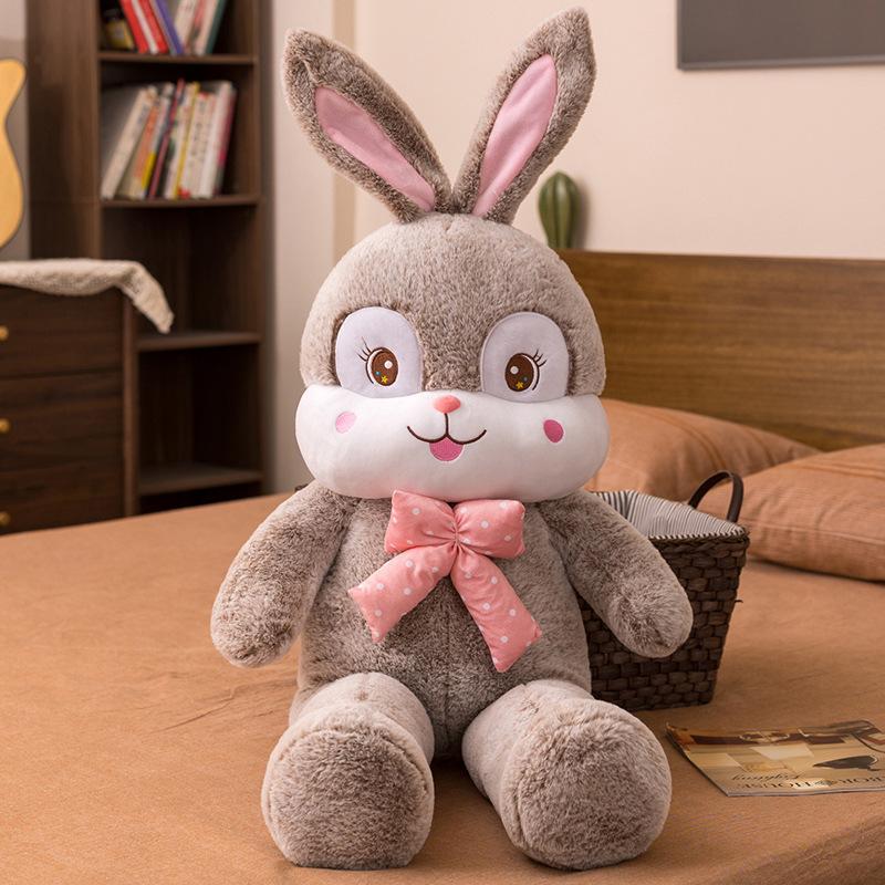 Cartoon Long-Eared Rabbit Doll Plush Toy Little White Rabbit Doll Girl Throw Pillow Children Soothing Rag Doll