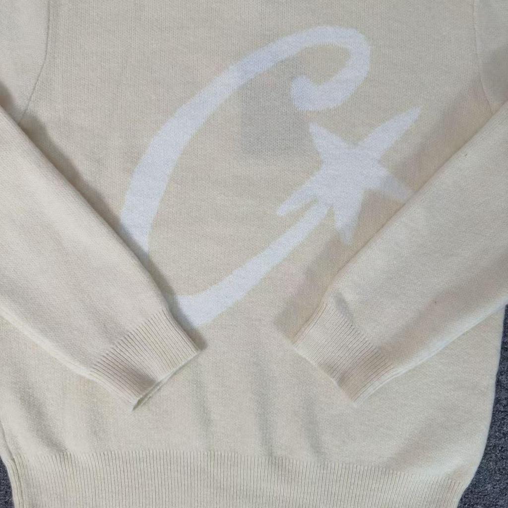 Corteiz Unisex European-American Street Style Loose Pullover Round-Neck Autumn Knitwear