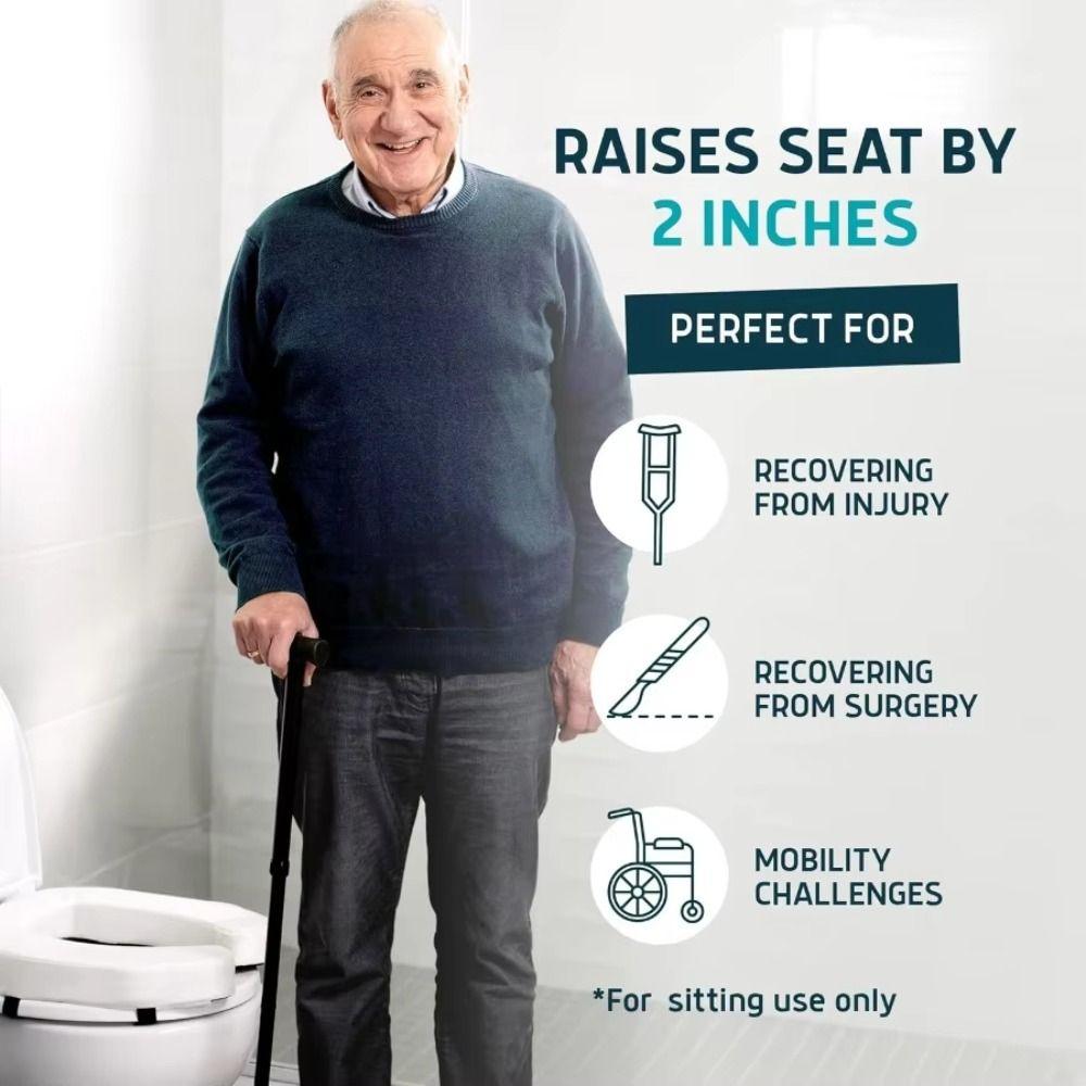 Waterproof U-Shape Toilet Seat Riser Washable Toilet Seat Pad  For Elderly