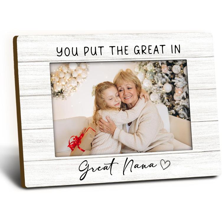 Nana Picture Frames 4x6, Grandkids Grandchildren Wooden Picture Frames, Great Grandma Gifts For Birthday Mothers Day Christmas, Great Grandma Photo great nana