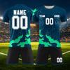 Customizable DIY Two Piece Sports Jersey Set Short Sleeve Shirt and Shorts Personalized Number Team Uniform