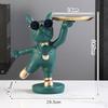 Desk Polyresin Dog Statue Tray Organizer for Living Room Home Decor Snack Holder Decorative Multi