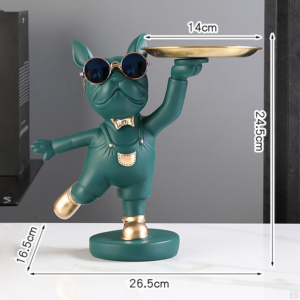 Desk Polyresin Dog Statue Tray Organizer for Living Room Home Decor Snack Holder Decorative Multi