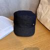 Navy Blue Denim Equestrian Cap With Breathable For Daily Outdoor Activities