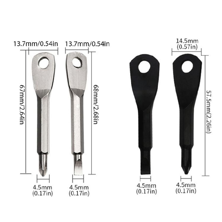 Portable Screwdriver Slotted Screwdriver Cross Shaped Small Screwdriver Keychain