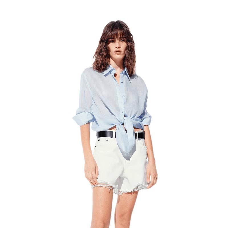 

MO&Co. Loose Lapel Ramie Cardigan M