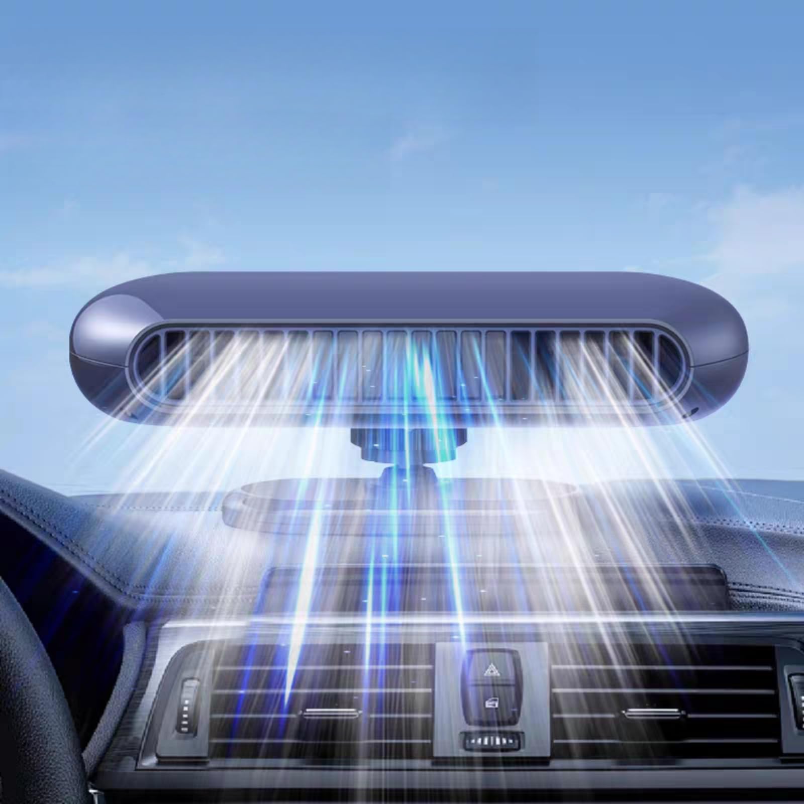

AUSTYLCO Car Fan, Car Fan, Desktop Fan, Small Fan, Universal Car, Twin Turbo Wind, синій