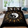 Yin Yang Duvet Cover Set Boho Trippy Art Twin Comforter Cover Gossip Traditional Ying Yang Theme King Size Polyester Quilt Cove