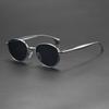 New light luxury round metal sunglasses men's and women's gold thin frame retro literary and versatile trend glasses