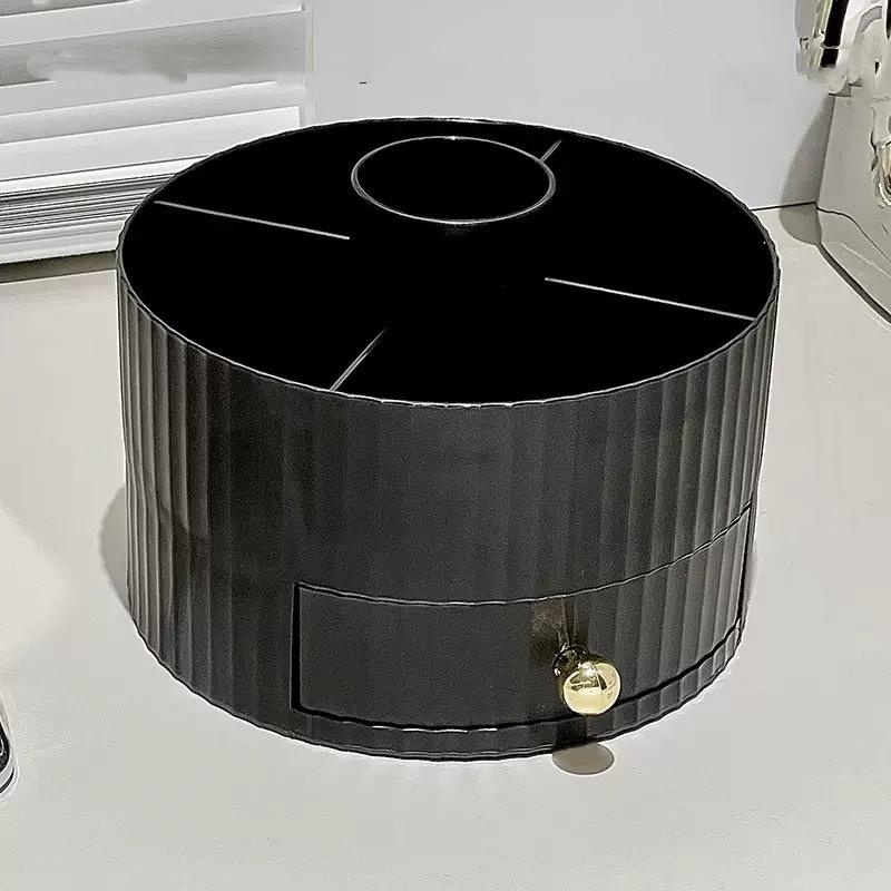 

1 шт. Коробка для хранения косметики для рабочего стола, туалетного столика и ванной комнаты, полка для помады и средств по уходу за кожей, органайзер для макияжа 5 чёрный