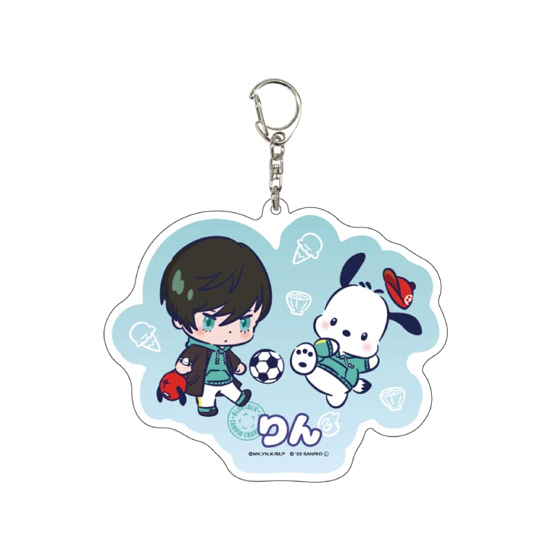 A3 TV Anime Blue Lock X Sanrio Characters 08 Rin Itoshi X Pochacco [Mini Character Illustration] Large Acrylic Keychain