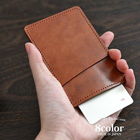 Made in Japan by a leather genuine single pass commuter 2 pockets (EndMark) craftsman, leather, thin, case, pass, (wine red)